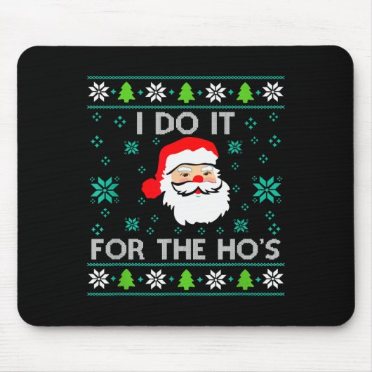 Funny Christmas Xmas Inappropriate Santa I Do It F Muismat (Voorkant)