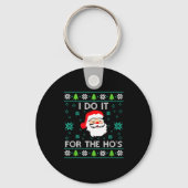 Funny Christmas Xmas Inappropriate Santa I Do It F Sleutelhanger (Voorkant)