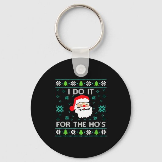 Funny Christmas Xmas Inappropriate Santa I Do It F Sleutelhanger (Voorkant)