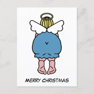 Funny Chubby Angel Humor Vrolijk kerstfeest Briefkaart