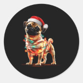 Funny Chug Christmas Graphics Dog Lights Lover Ronde Sticker (Voorkant)