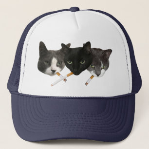 Funny Cigarette Smoking Cats Trucker Pet