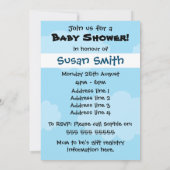 Funny cigogne et carte de baby shower hurlante (Dos)