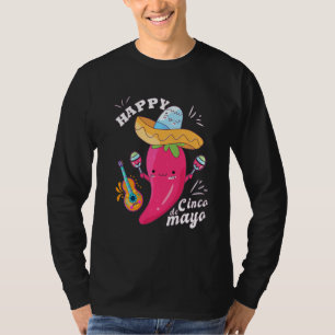 Funny Cinco De Mayo Chili Sombrero Pepper Kinderen T-shirt