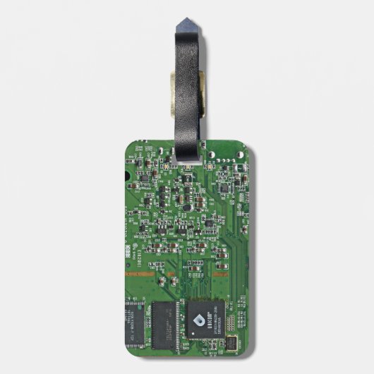 Funny circuit board bagagelabel (Achterkant verticaal)
