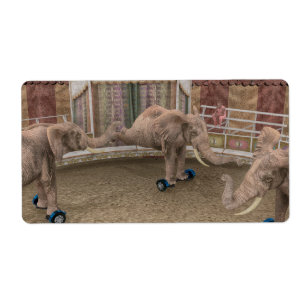 Funny Circus Elephants Etiket