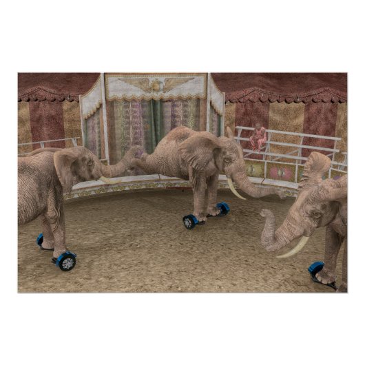 Funny Circus Elephants Perfect Poster (Voorkant)