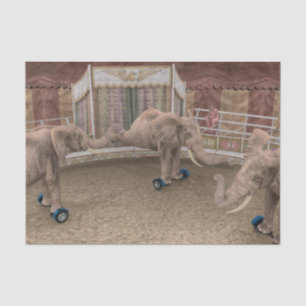 Funny Circus Elephants Tissuepapier