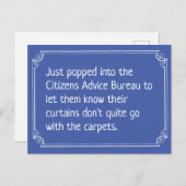 Funny Citizens Advice Bureau Joke Briefkaart (Voorkant / Achterkant)