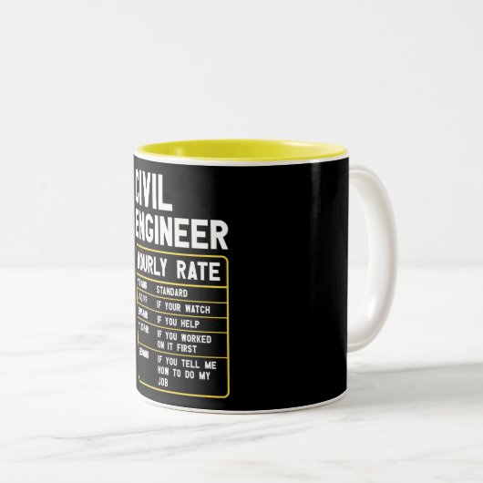 Funny Civil Engineer Two-Tone Coffee Mok (Voorkant rechts)