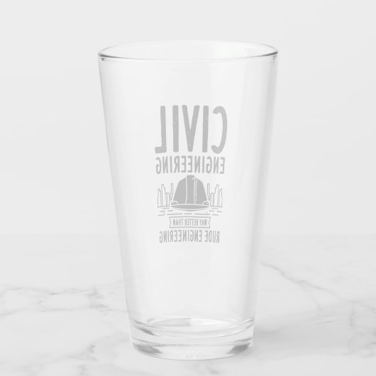 Funny Civil Engineering Gag Engineer Afstuderen Glas (Achterkant)