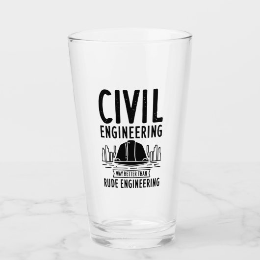 Funny Civil Engineering Gag Engineer Afstuderen Glas (Voorkant)