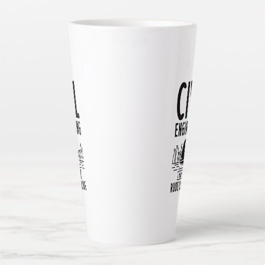 Funny Civil Engineering Gag Engineer Afstuderen Latte Mok (Voorkant)