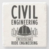 Funny Civil Engineering Gag Engineer Afstuderen Stenen Onderzetter (Voorkant)