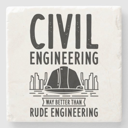 Funny Civil Engineering Gag Engineer Afstuderen Stenen Onderzetter (Voorkant)