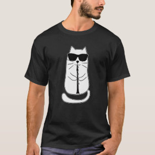 Funny Clarinet Cat With Sunglasses Musician Retro T-shirt