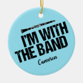 Funny Clarinet Player Blue Custom Kerstmis Keramisch Ornament (Voorkant)