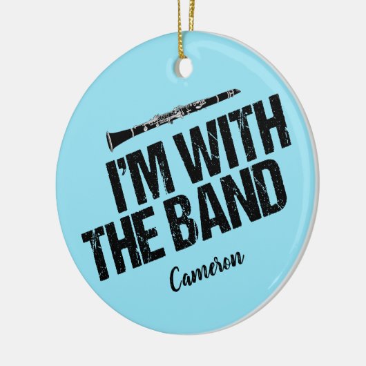 Funny Clarinet Player Blue Custom Kerstmis Keramisch Ornament (Links)