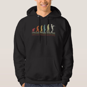 Funny Clarinet Player Evolution Musician Retro Vin Hoodie