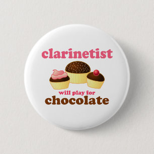 Funny Clarinet Ronde Button 5,7 Cm
