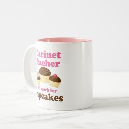 Funny Clarinet Teacher Tweekleurige Koffiemok (Voorkant links)