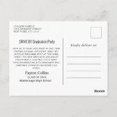 Funny Class of 2023 DRIVE BY Graduation Party Briefkaart (Achterkant)