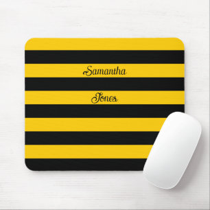 Funny Classic Bumble Bee Stripes Striped Pattern Muismat