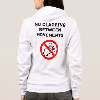 Funny Classical Music Rule NO CLAPPING Black Text Hoodie