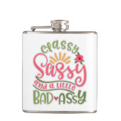 Funny Classy Sassy en een beetje slechte Assy Sass Heupfles (Voorkant)