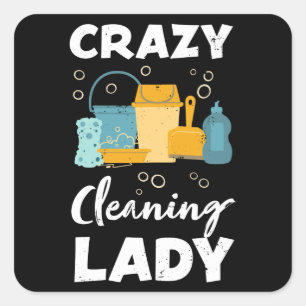 Funny Cleaner Housekeeper Gift Vierkante Sticker