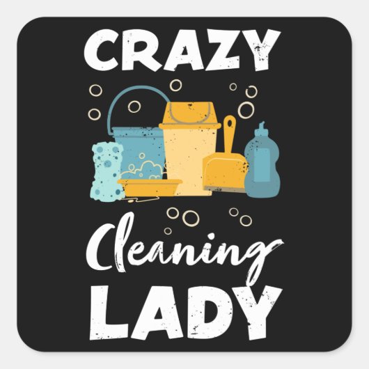 Funny Cleaner Housekeeper Gift Vierkante Sticker (Voorkant)