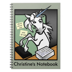 FUNNY CLERICAL UNICORN CARNET PERSONNALISÉ