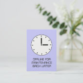 Funny Clock Face Scheduled Maintenance Card Visitekaartje (Staand voorkant)