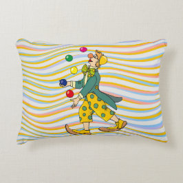 Funny Clown die speelt met kleurrijke balls Accent Kussen