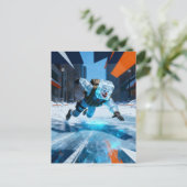 Funny clown icecube falling on ice  briefkaart (Staand voorkant)