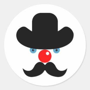 Funny clown ronde sticker