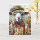 Funny Clown Sheep Toutes les occasions Carte (Fleur jaune)