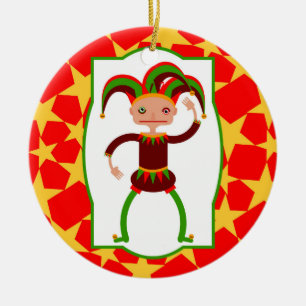 Funny clown uit Middeleeuwen Keramisch Ornament