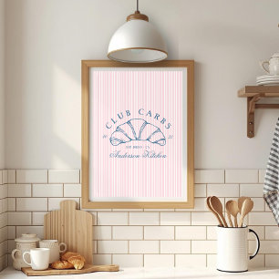 Funny Club Koolhydraten Croissant Franse Strepen R Perfect Poster
