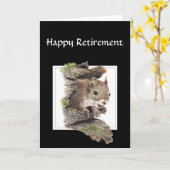 Funny Co-arbeider Retirement, Squirrel, Nuts Kaart (Gele Bloem)