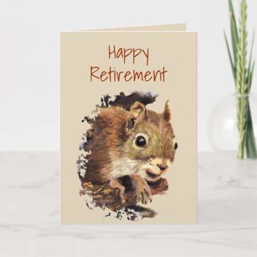 Funny Co-arbeider Retirement, Squirrel, Nuts Kaart (Voorkant)