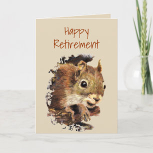 Funny Co-arbeider Retirement, Squirrel, Nuts Kaart