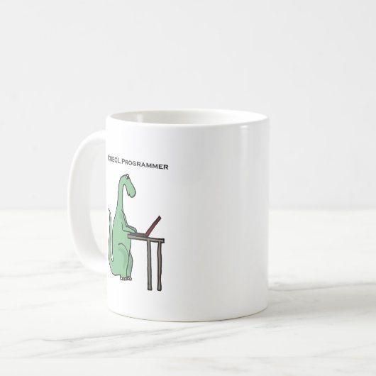 Funny COBOL Programmer Dinosaur Koffiemok (Voorkant links)