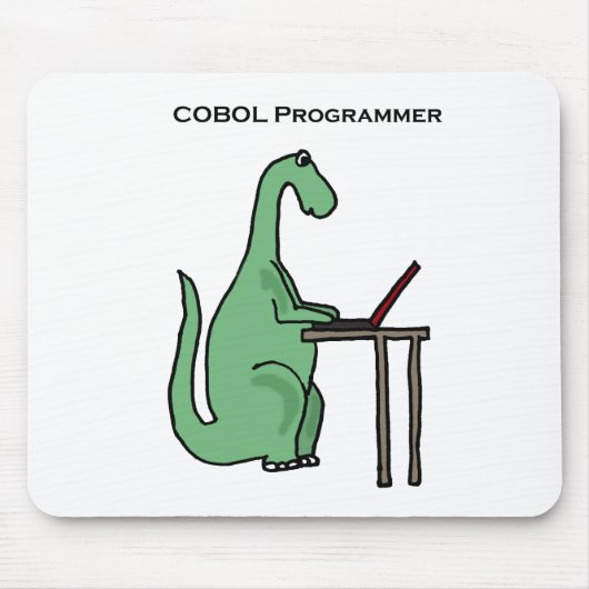 Funny COBOL Programmer Dinosaur Muismat (Voorkant)