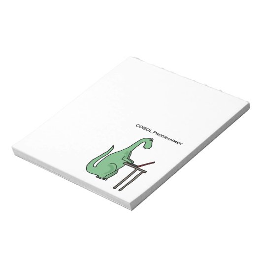 Funny COBOL Programmer Dinosaur Notitieblok (Gedraaid)
