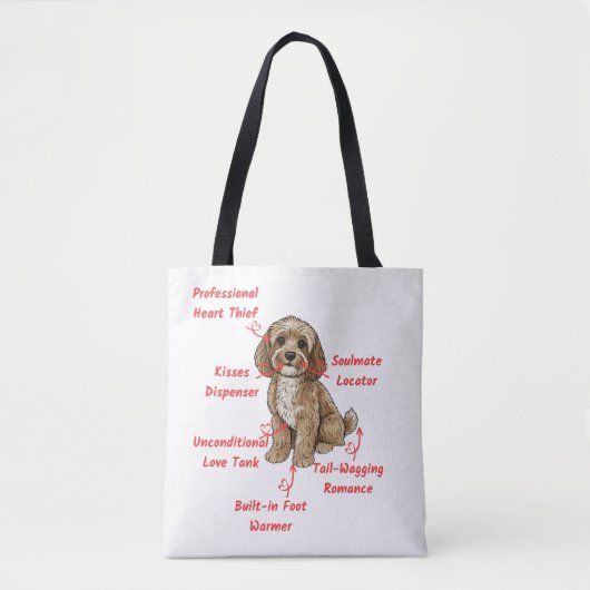 Funny Cockapoo Anatomy - Unique Valentine Gift Draagtas (Voorkant)