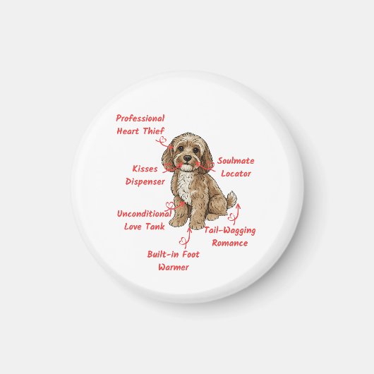 Funny Cockapoo Anatomy - Unique Valentine Gift Magneet (Voorkant)