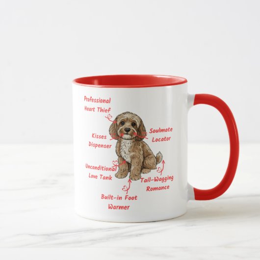 Funny Cockapoo Anatomy - Unique Valentine Gift Mok (Rechts)