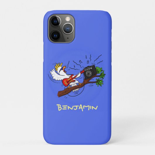 Funny cockatoo speelt rockgitaar cartoon Case-Mate iPhone case (Achterkant)