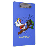 Funny cockatoo speelt rockgitaar cartoon klembord (Rechts)